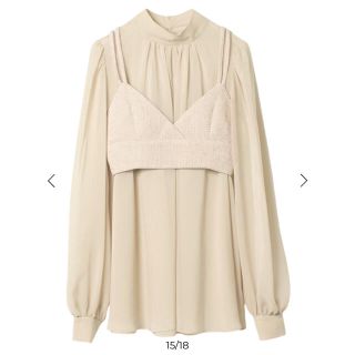 エイミーイストワール(eimy istoire)のeimyistoire ツイードビスチェコンビシアーブラウス BEIGE(シャツ/ブラウス(長袖/七分))