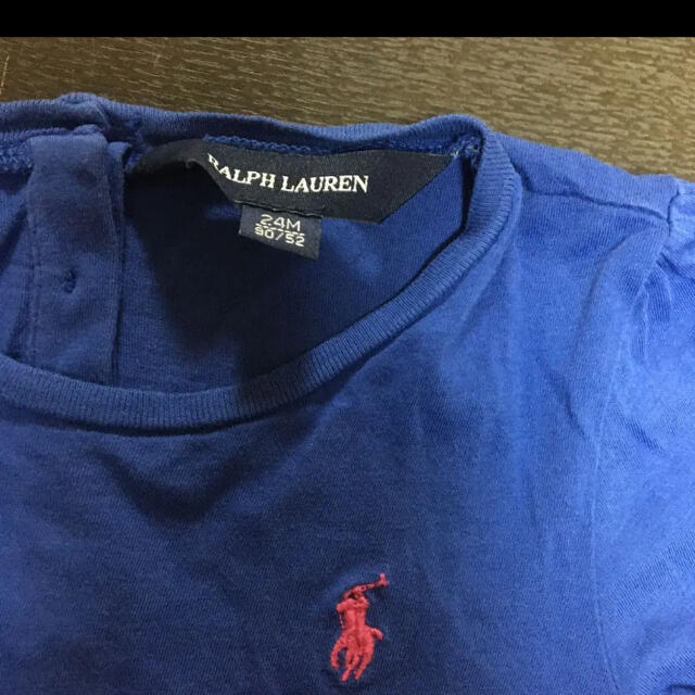 Ralph Lauren(ラルフローレン)の美品☆RALPH LAUREN 長袖チュニック、90センチ、ブルー、フリル キッズ/ベビー/マタニティのキッズ服女の子用(90cm~)(Tシャツ/カットソー)の商品写真