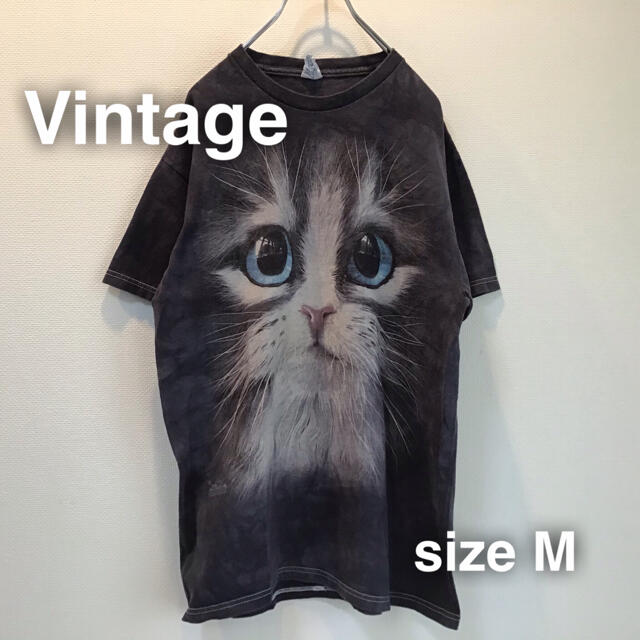 Vintage ヴィンテージ　アニマルプリント　Tシャツ　M キャット　猫　柄