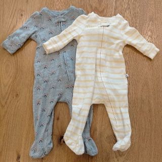 ベビーギャップ(babyGAP)のベビーギャップ くま足つきカバーオール 2枚セット(カバーオール)