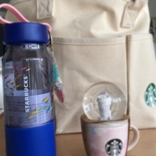 スターバックスコーヒー(Starbucks Coffee)の【未使用】スターバックス トートバッグ ウォーターボトル スノーグローブ&マグ(タンブラー)