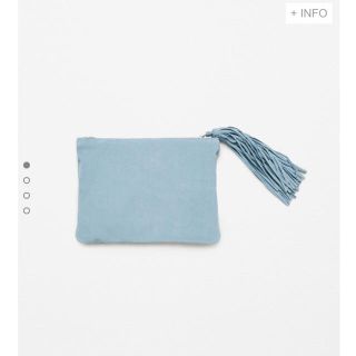 ザラ(ZARA)のフリンジ付きレザーポーチ(クラッチバッグ)