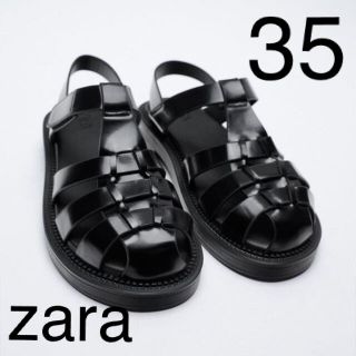 ザラ(ZARA)のZARA フラットケージサンダル　35(サンダル)