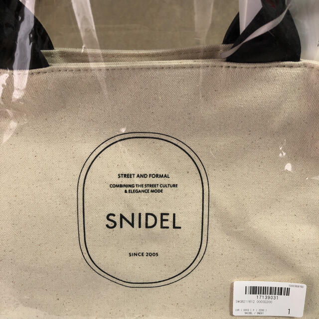 新品タグ付　キャンパスエコバッグ　白　白黒　SNIDEL