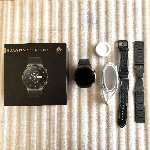 HUAWEI(ファーウェイ)のHUAWEI WATCH GT 2 Pro Night Black &交換ベルト メンズの時計(腕時計(デジタル))の商品写真