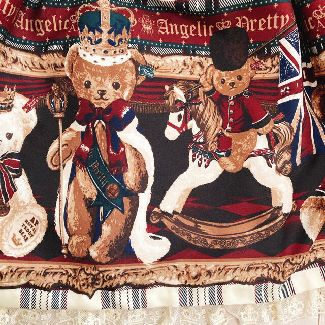 Angelic Pretty(アンジェリックプリティー)のAngelic Pretty British Bear JSK KC タイツ レディースのワンピース(ひざ丈ワンピース)の商品写真