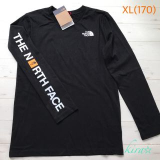 ザノースフェイス(THE NORTH FACE)の大人もOK★ノースフェイス　　スリーブロゴ　ロンT  ジュニアXL/170 長袖(Tシャツ/カットソー)