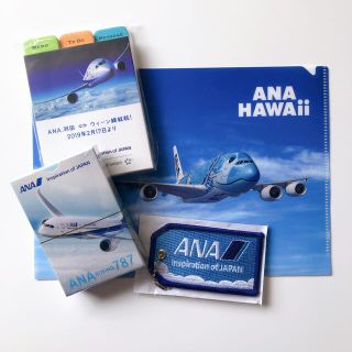 エーエヌエー(ゼンニッポンクウユ)(ANA(全日本空輸))の【非売品・希少品】ANAオリジナル4点グッズ(ノート/メモ帳/ふせん)