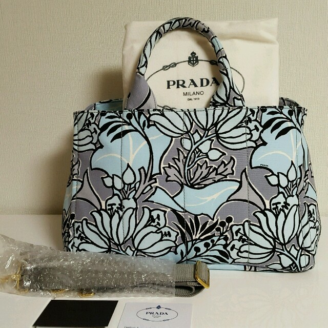 在庫あり/即出荷可】 PRADA Lサイズ ❤プラダ新品❤カパナ花柄トート