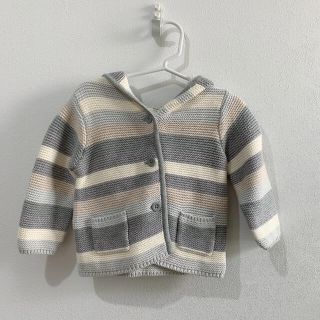 ベビーギャップ(babyGAP)の BabyGap くま耳カーディガン　70  ボーダー柄(カーディガン)