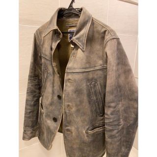 ダブルアールエル(RRL)のRRL ダブルアールエル　インディゴ　レザーカーコート　xs(レザージャケット)