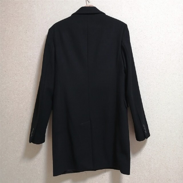 ZARA(ザラ)のZARA ブラック チェスターコートローグコート メンズのジャケット/アウター(チェスターコート)の商品写真