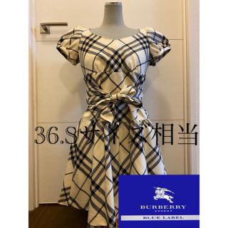 バーバリーブルーレーベル(BURBERRY BLUE LABEL)のBURBERRY バーバリー　チェック　ミニワンピース　三陽商会　36サイズ(ミニワンピース)