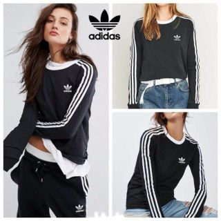 アディダス(adidas)のアディダスオリジナルス　3ストライプ 長袖Tシャツ　黒　L(Tシャツ(長袖/七分))