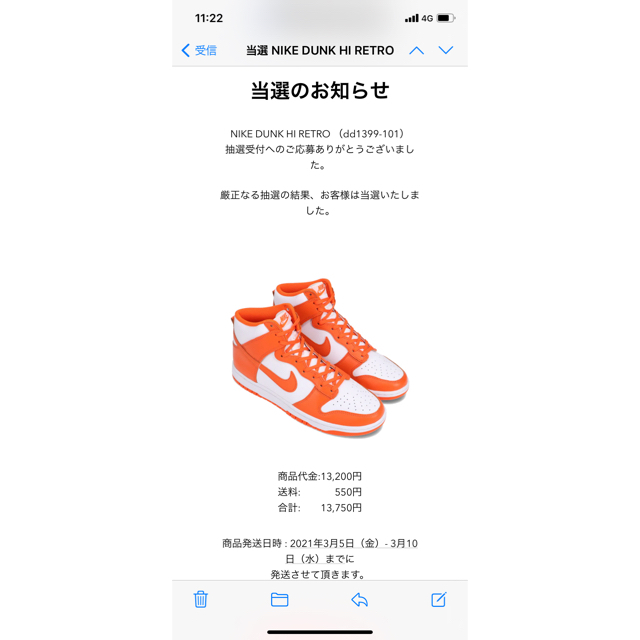 NIKE ナイキ　ダンク　DUNK HIGH "ORANGE BLAZE"