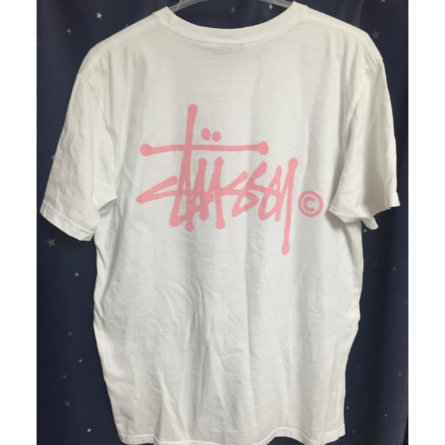 STUSSY　Supreme　S　Tシャツ　白　ピンク