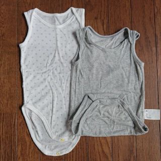 ユニクロ(UNIQLO)のコットンメッシュインナー 90cm グレー&星(下着)