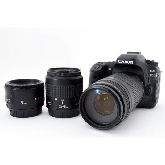 Canon - 元箱付 キャノン Canon EOS 80D 標準&望遠&ダブルレンズセット 