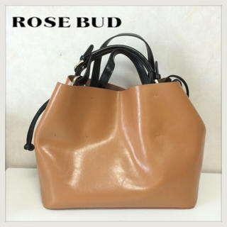 ローズバッド(ROSE BUD)のROSEBUD レザーレオパードハンドバッグ(ハンドバッグ)