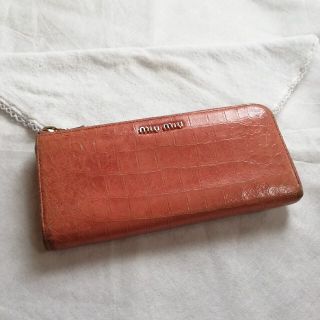 ミュウミュウ(miumiu)のmiumiu 長財布　L字　ピンク(財布)