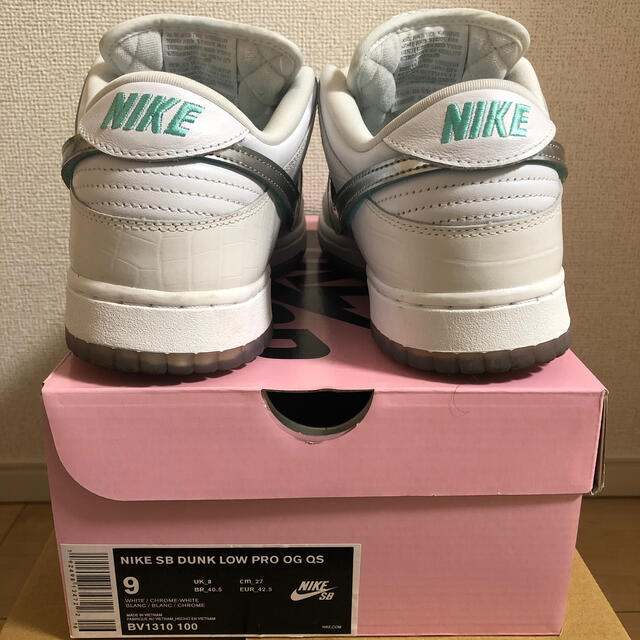 NIKE(ナイキ)のnikesb dunklow diamondsupply white 27 メンズの靴/シューズ(スニーカー)の商品写真