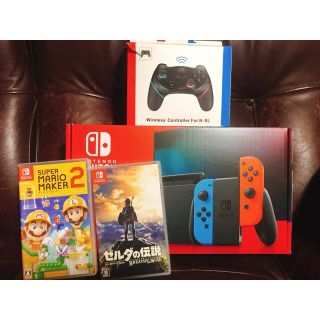 ニンテンドースイッチ(Nintendo Switch)の任天堂Switch 本体新型　ゼルダの伝説トワイライトプリンス　マリオメーカー2(家庭用ゲーム機本体)