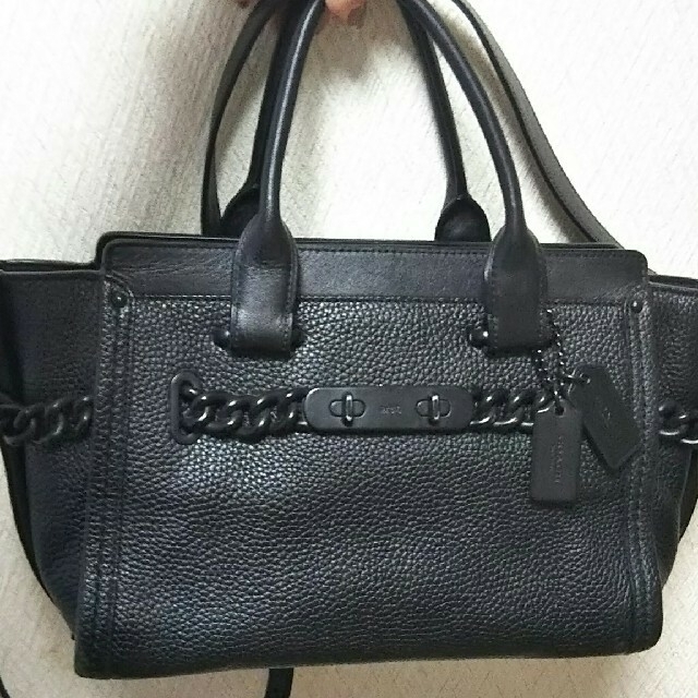 COACH チェーン スワッガー バッグ ショルダーバッグ ブラック コーチ