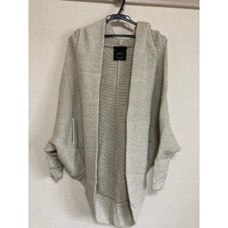 ザラ(ZARA)の新品　ZARA グレーのニットパーカーカーディガン　ドルマンスリーブ(カーディガン)