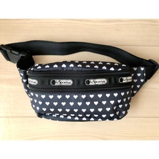 レスポートサック(LeSportsac)の新品 レスポートサック ウエストポーチ ボディバッグ 黒×白 ハート(ボディバッグ/ウエストポーチ)