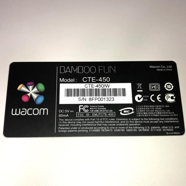 Wacom(ワコム)のwacom ペンタブ BAMBOO FUN CTE-450 スマホ/家電/カメラのスマホ/家電/カメラ その他(その他)の商品写真