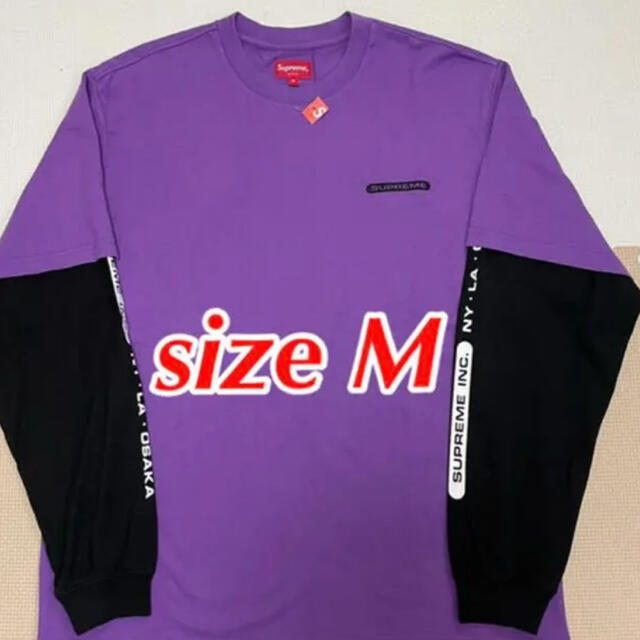 supreme inc.Paneled L/S TOP 紫　黒　Black