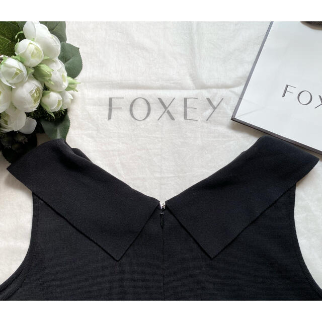 FOXEY by HAPPY☆HAPPY's shop｜フォクシーならラクマ - FOXEY✨お襟デザインニットワンピース38の通販 大得価低価