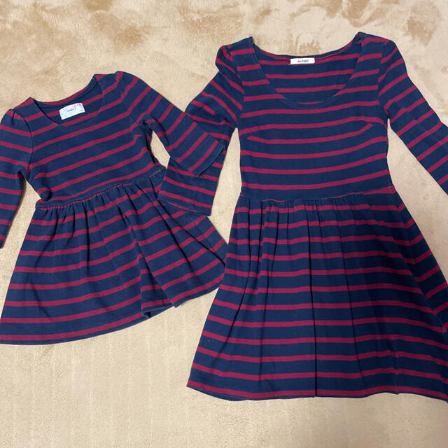 SNIDEL(スナイデル)の【snidel】ボーダーワンピース　親子 キッズ/ベビー/マタニティのキッズ服女の子用(90cm~)(ワンピース)の商品写真