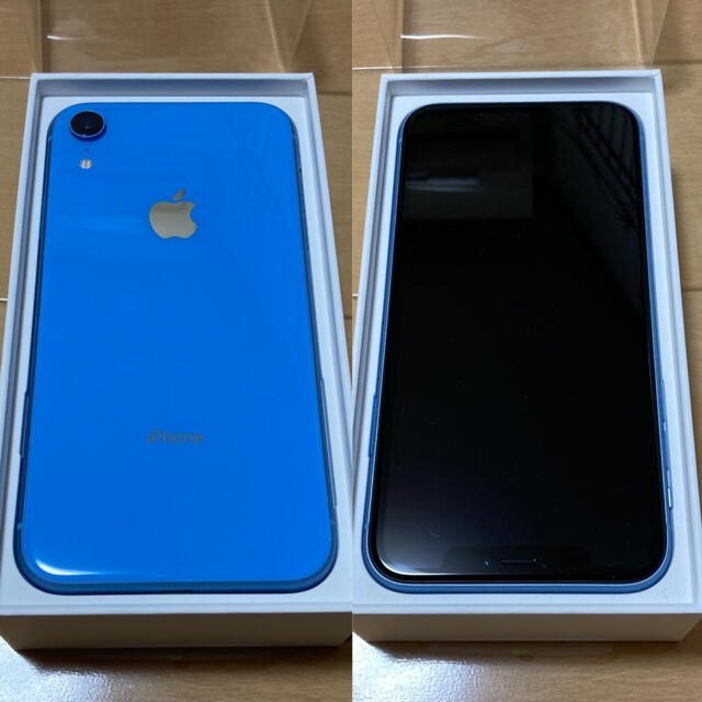 【未使用に近い】iPhone XR ブルー 128GB シムフリー おまけ付スマートフォン本体