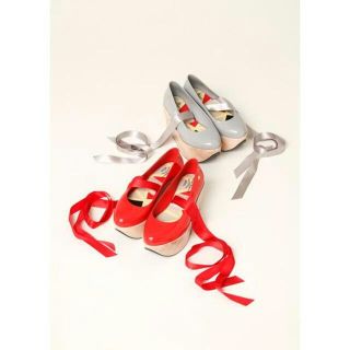 ヴィヴィアンウエストウッド(Vivienne Westwood)の▼ melissa ロッキンホースバレリーナ RED UK4(バレエシューズ)