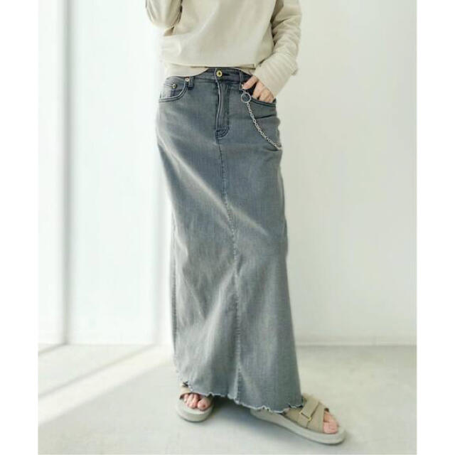 L'Appartement DEUXIEME CLASSE(アパルトモンドゥーズィエムクラス)のGOOD GRIEF DENIM LONG SK with Chain36 レディースのスカート(ロングスカート)の商品写真