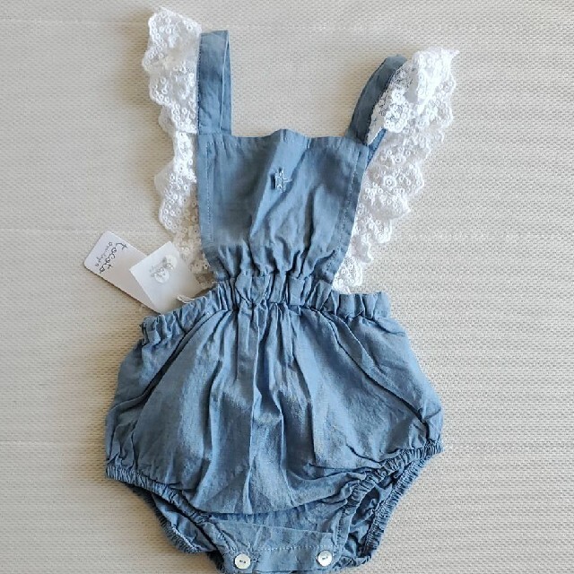 12m❤️tocoto vintage Chambray Lace ロンパース | フリマアプリ ラクマ