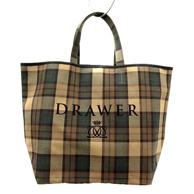 【逸品】 Drawer - 刺繍 ロゴ チェック ハンド トート バッグ 20AW Drawer ドゥロワー ハンドバッグ