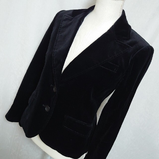 美品　ボッシュ　コーデュロイの長袖テーラードジャケット　黒　サイズ38、9号