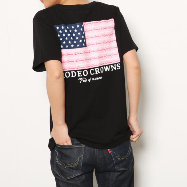 RODEO CROWNS WIDE BOWL(ロデオクラウンズワイドボウル)のrodeocrownsのアメリカンフラッグTシャツ レディースのトップス(Tシャツ(半袖/袖なし))の商品写真