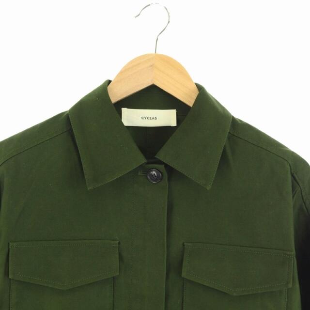 シクラス CYCLAS ミリタリージャケット ジップアップ 36 緑 カーキグリ レディースのジャケット/アウター(その他)の商品写真
