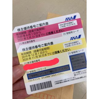 エーエヌエー(ゼンニッポンクウユ)(ANA(全日本空輸))のANA 株主優待券　2枚(その他)