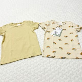 エイチアンドエイチ(H&H)のh&m ベビー コットンTシャツ 2枚セット レインボー 虹(Ｔシャツ)