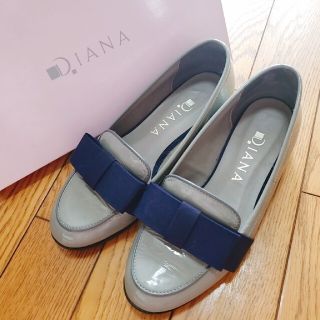 ダイアナ(DIANA)の美品　ダイアナ　エナメル　りぼん　フラットシューズ　パンプス　22cm(バレエシューズ)