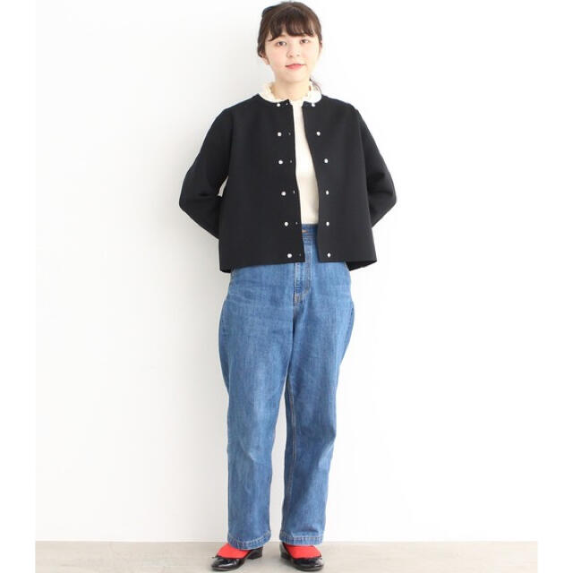 Dot&Stripes CHILDWOMAN(ドットアンドストライプスチャイルドウーマン)のダブルボタンクルーネックカーディガン*CHILD WOMAN レディースのトップス(カーディガン)の商品写真