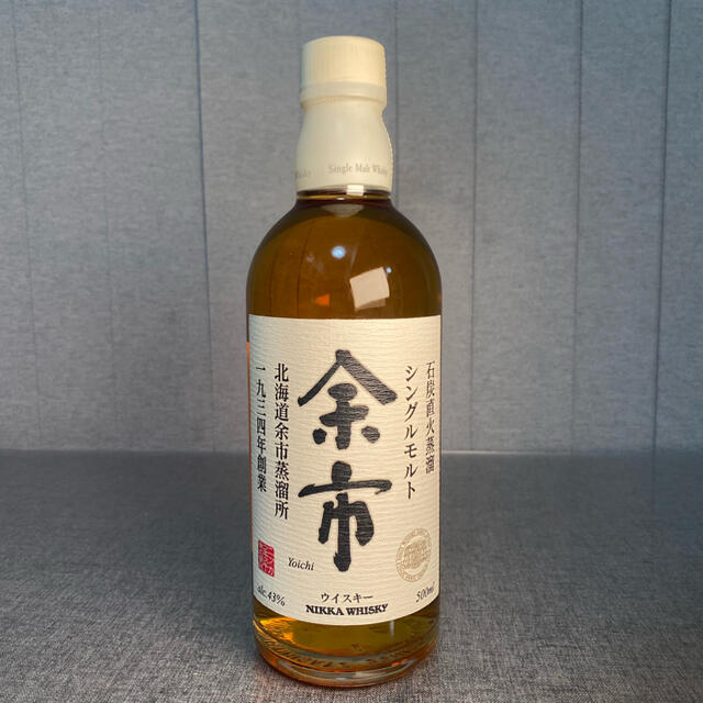 食品/飲料/酒ニッカウイスキー　余市　旧ラベル　石炭直火蒸溜　500ml