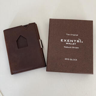 EXENTRIエキセントリ 高級本牛革 折り財布　ブラウン　コンパクト　サイフ(折り財布)