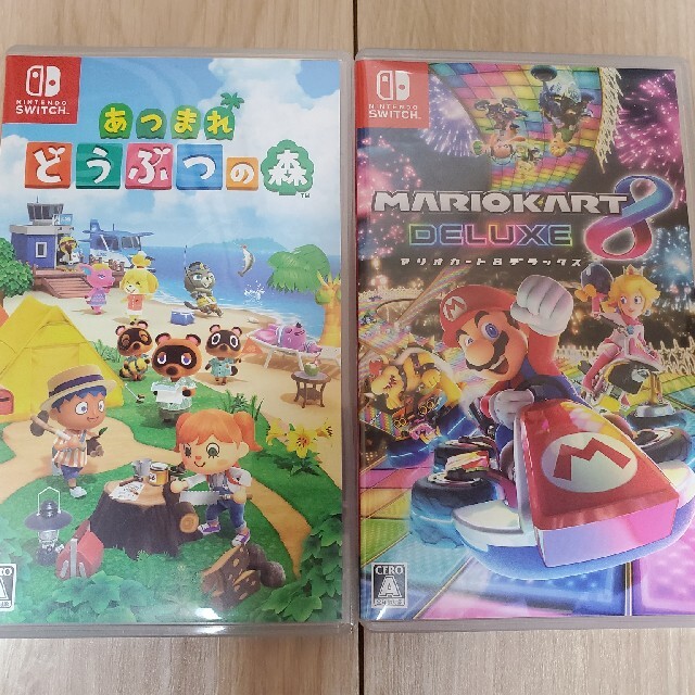 Nintendo Switch(ニンテンドースイッチ)の【2本セット】あつまれどうぶつの森、マリオカート8 デラックス Switch エンタメ/ホビーのゲームソフト/ゲーム機本体(家庭用ゲームソフト)の商品写真