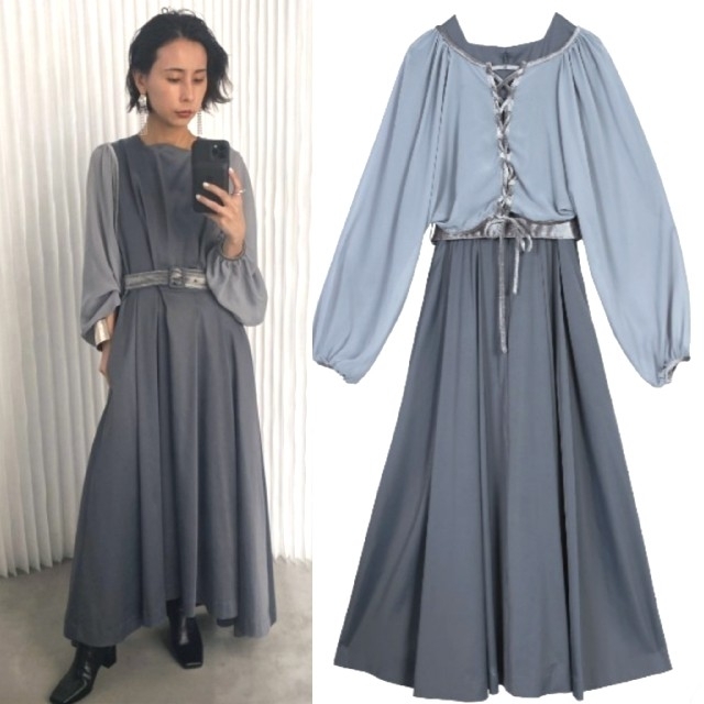 Ameri VINTAGE(アメリヴィンテージ)のAmeri【タグ付未使用品】UNDRESSED BOLERO SET DRESS レディースのワンピース(ロングワンピース/マキシワンピース)の商品写真