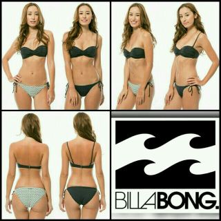 ビラボン(billabong)のビラボン　ビキニ　ネイビー　黒　リバーシブル　ハリウッド　谷間　美乳　ポーチ(水着)